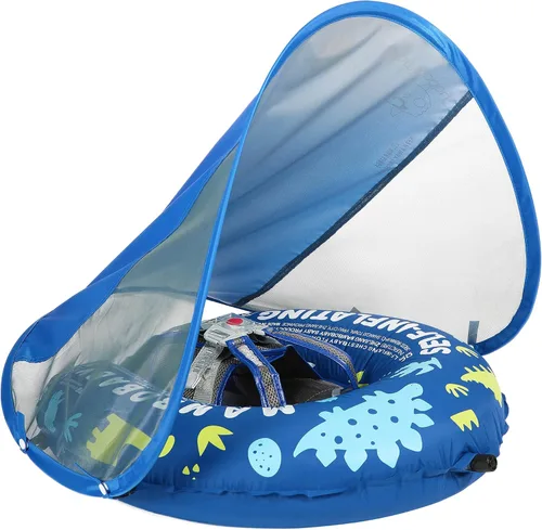 Vista 12 de Mambobaby Float Add Tail Flotador de natación para bebé/bebé con toldo, no inflable, sólido, mejorado, suave, impermeable, material de cuero