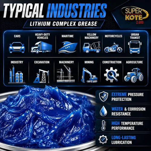 Vista 4 de Grasa compleja de litio Lubricante Superkote 2000 Multipurpose NLGI 2 EP Alta temperatura Automotriz Construcción Industria