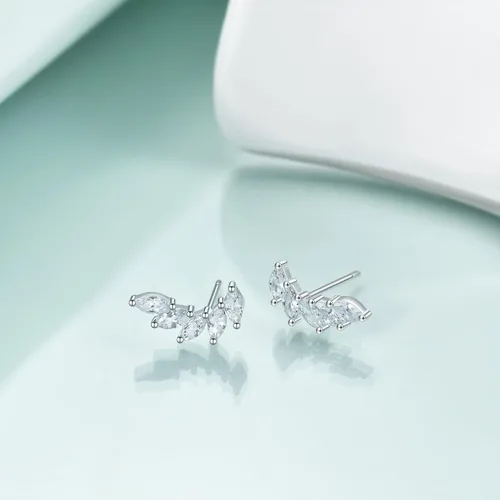 Vista 6 de Rnivida Aretes tipo dormilona de plata de ley 925, hipoalergénicos, pequeños aretes de circonita cúbica para mujer