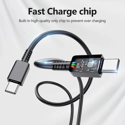 Vista 3 de Cargador súper rápido de 25 W con cable tipo C de 10 pies, enchufe de bloque de carga de pared USB C y cable de cargador de teléfono Android largo