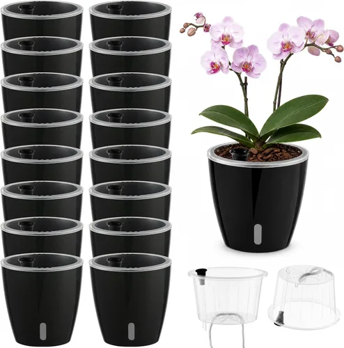 Vista 20 de Macetas transparentes de riego automático para plantas de interior, paquete de 3 macetas de riego automático de 6.7 pulgadas, macetas transparentes