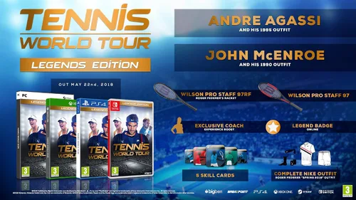Vista 2 de Tennis World Tour - Legends Edition (PS4)