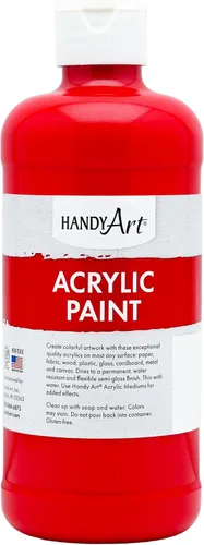 Vista 51 de Handy Art Pintura acrílica, juego de 12 colores, botellas de 16 onzas, acrílico líquido para estudiantes semibrillante, consistencia de flujo