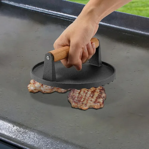 Vista 4 de Accesorios de BBQ - Cubierta de Cocción Redonda de Acero Inoxidable de 12 Pulgadas - Cúpula Derretidora de Queso Kit de Prensa de Parrilla Redonda