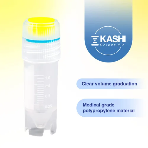 Vista 4 de Kashi Scientific Crioviales de rosca de 0.0 fl oz con tapa de rosca externa, frasco criogénico autosuficiente, junta tórica de silicona