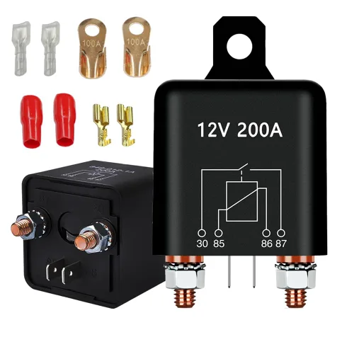 Vista 7 de Interruptor de relé de arranque de 12 V, 120 A, 4 pines, interruptor de relé de carga dividida, 4 terminales, relé de control de encendido y apagado