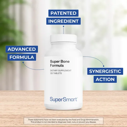 Vista 3 de Supersmart - Fórmula Super Bone - con calcio, magnesio, vitamina D3 y estroncio Sin OMG y sin gluten - 120 tabletas