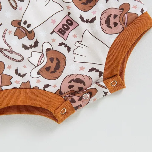 Vista 40 de Adobabirl Traje de Halloween para bebé, sudadera de fantasma, calabaza, mameluco, suéter de gran tamaño, lindo para otoño e invierno