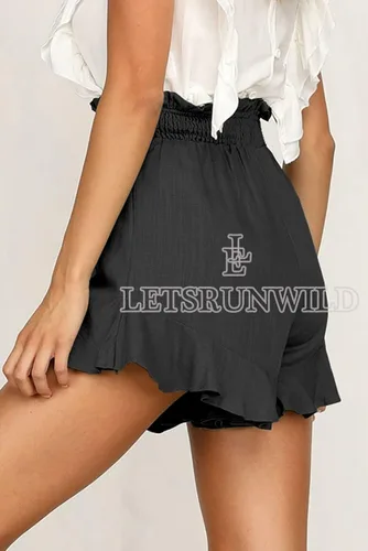 Vista 2 de LETSRUNWILD Minifalda para mujer, con volantes, de moda, de algodón, cintura alta, con vuelo, para el verano