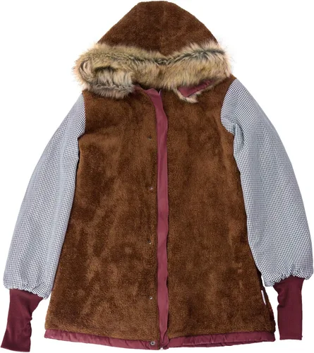 Vista 6 de Grace Karin - Abrigo con capucha para mujer con forro de vellón y bolsillos chaqueta parka de pelo sintético