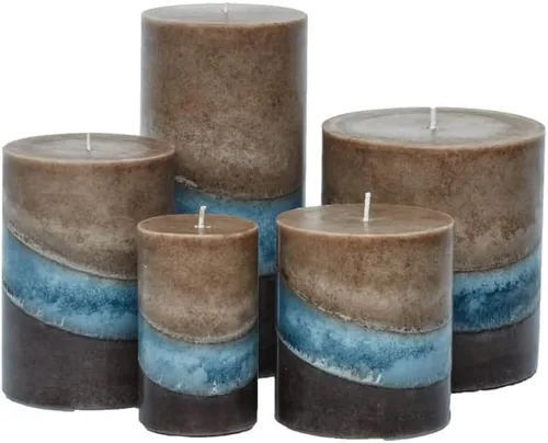 Vista 4 de Wicks N More Vela perfumada de pilar de Seaglass (3x3)