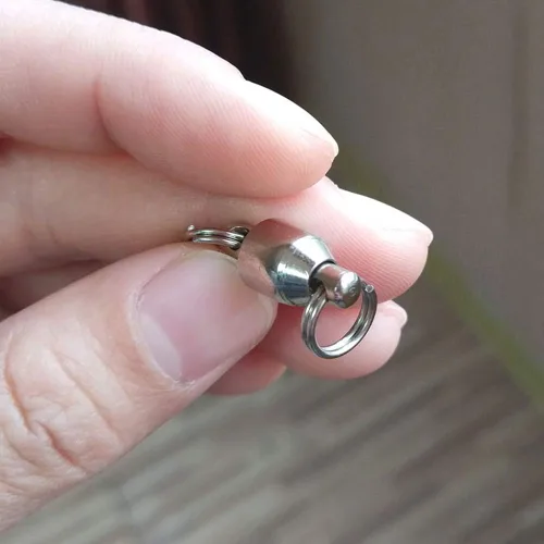 Vista 4 de 25/50pcs Ball Bearing Swivel Fishing Stainless Split Ring Fish Hooks Connectors for Saltwater 7LB-132LB