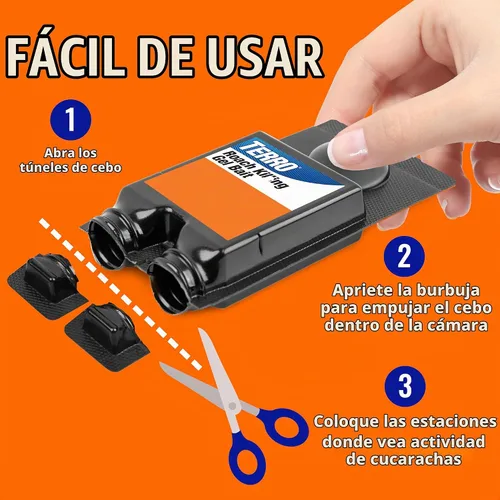 Vista 2 de TERRO Estaciones de cebo de gel para matar cucarachas, paquete de 12, cebo