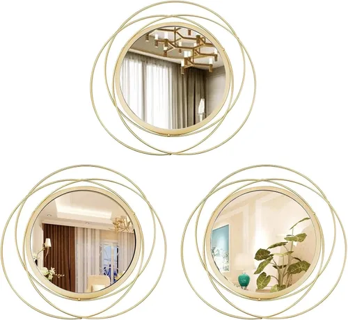 Vista 17 de Juego de 3 espejos redondos Sunburst para decoración de pared Negro