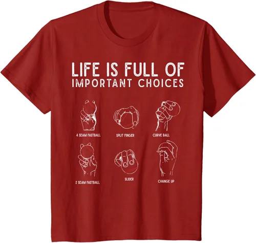Vista 77 de Tipos de béisbol Pitches Life Choices Jugador Camiseta