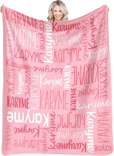 Vista 11 de Mantas personalizadas con nombres, regalos para bebés, niñas y niños, manta personalizada de vellón suave y sherpa con nombre para niños y adultos
