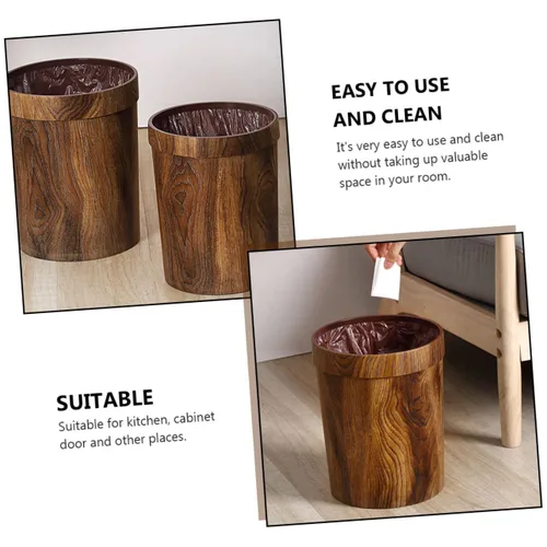 Vista 6 de VICASKY Cesta de basura clásica de plástico para dormitorio decorativo para oficina en casa