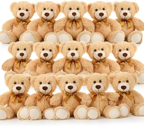 Vista 16 de MaoGoLan - Osos de peluche, paquete de 3 osos de peluche, regalo de cumpleaños o centro de mesa para niñas, 13.5 pulgadas