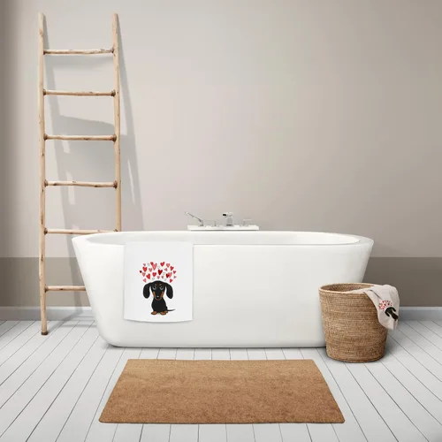 Vista 4 de kunlisa Toallas de cocina de salchicha, toallas y paños de cocina de salchicha negro y canela de 16×24 pulgadas, toalla de mano y té divertida