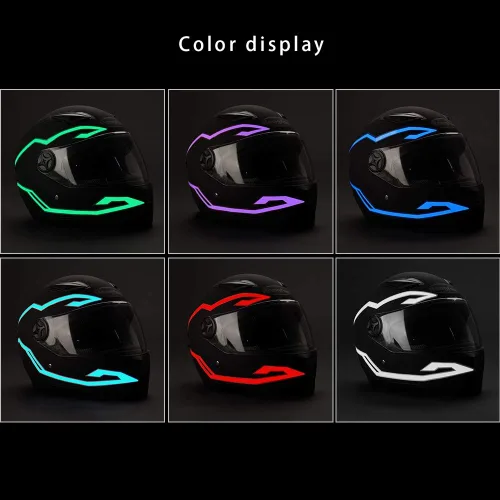 Vista 7 de JIGUOOR 4 luces LED para casco de motocicleta, 3 modos de luz LED para casco de motocicleta, kit de accesorios de decoración para motocicleta