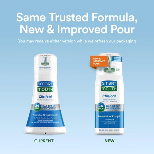 Vista 2 de SmartMouth Paquete de enjuague bucal activado por zinc para boca clínica y seca, apoyo saludable para encías y alivio inmediato de la boca seca