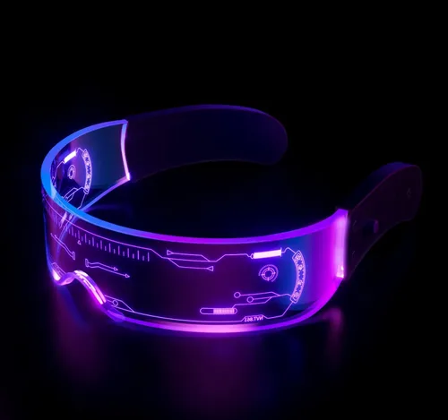 Vista 7 de Gafas de visera LED iluminadas, Alta tecnología+panal