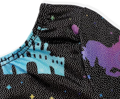 Vista 47 de HOZIY - Leotardos de manga larga para niñas, de gimnasia, para niños pequeños, trajes florales de unicornio, galaxia, arco iris, patrón de rayas