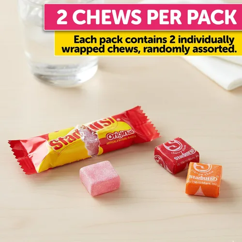 Vista 4 de Caramelos masticables de frutas originales, paquete a granel de 2 libras, dulces surtidos envueltos individualmente para fanáticos de Starburst