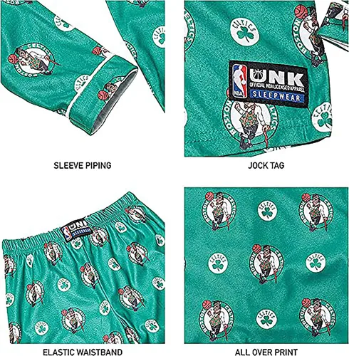 Vista 5 de Ultra Game Youth NBA Official 2-Piece Super Soft Button Down Pajamas Set