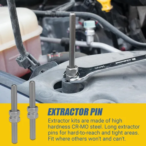 Vista 4 de Extractor de pernos rotos, juego de extractores de brocas de 25 piezas, guías de brocas fáciles de quitar, kit de extractor de taladro para quitar
