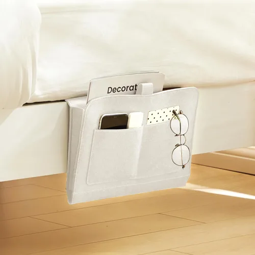 Vista 3 de YOUDENOVA Organizador de Mesita de Noche, Organizador de Almacenamiento de Mesita de Noche, Organizador de Mesita de Noche para Dormitorio, Litera