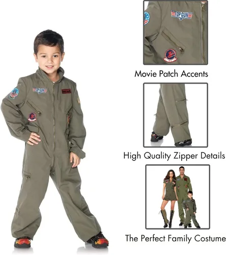 Vista 3 de Leg Avenue Traje de vuelo Top Gun para niños