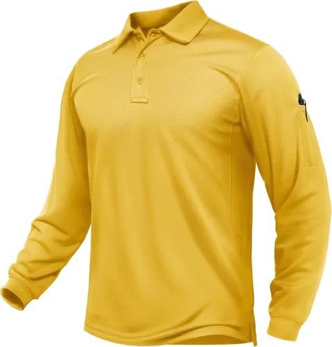 Vista 22 de TACVASEN - Camisas polo de manga larga para hombre de secado rápido, tácticas, para golf, con cuello, ligeras, transpirables, que absorben