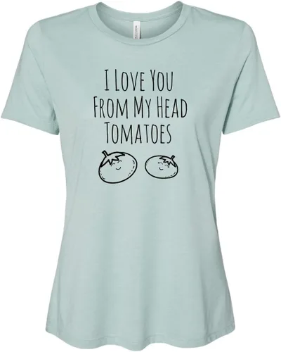 Vista 17 de Cute Women's Screen Printed Crew Neck Tee, Shirts With Sayings, Dusty Blue or Olive