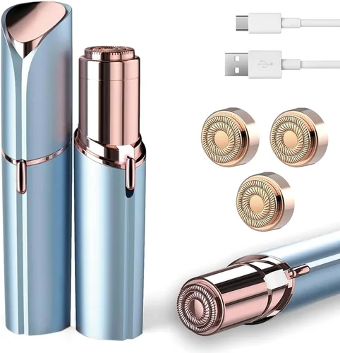 Vista 10 de innobeaut Depilación facial para mujeres, removedor de vello facial eléctrico sin dolor para cara, labios, barbilla con USB recargable, azul