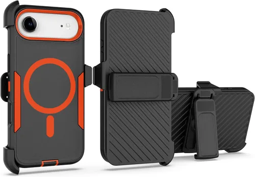 Vista 28 de Funda diseñada para iPhone 16 Pro, magnética, doble protección, resistente y duradera, compatible con MagSafe, clip trasero desmontable, a prueba