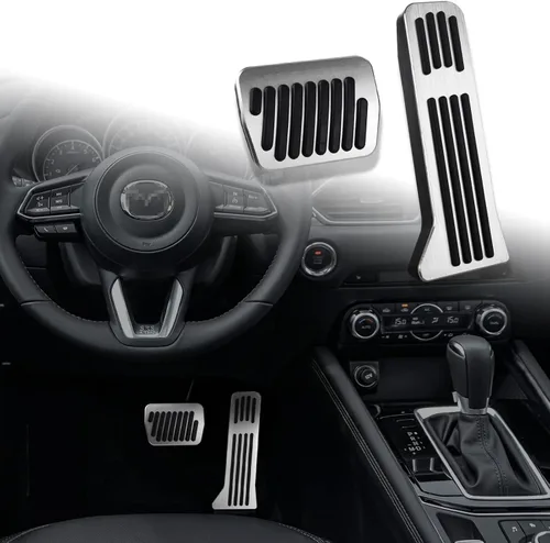 Vista 6 de Compatible con Mazda CX-5 CX-9 3 6 Accesorios Antideslizantes Deportivos para Coche, Cubiertas para Pedales de Freno, Gas y Acelerador - Rojo