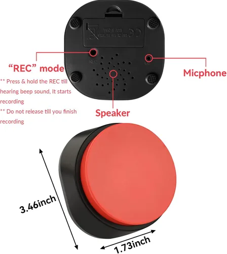 Vista 2 de Botones recargables para perros para comunicación, botones de grabación de voz para mascotas, gatos, botones de conversación de entrenamiento