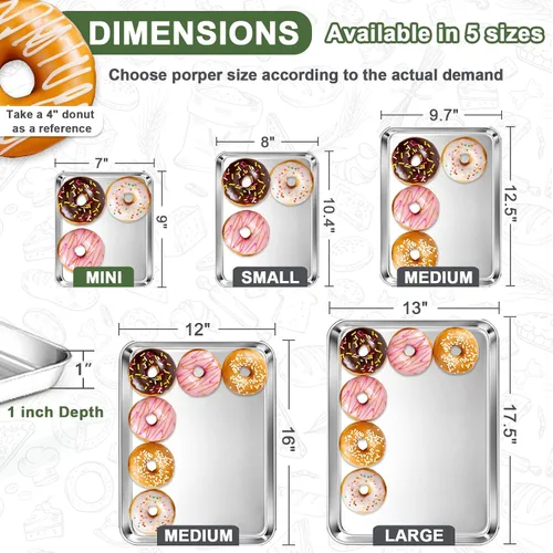 Vista 7 de Joyfair - Bandeja para hornear de 9 pulgadas con estante de enfriamiento, bandejas para horno tostador de acero inoxidable con rejillas de rejilla