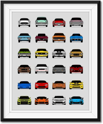 Vista 31 de Custom Car Posters Póster hecho a mano compatible con Mercedes-Benz Impresión de Evolución Arte de Pared Decoración Mejor de las Generaciones