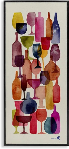 Vista 13 de Stupell Industries Copas de vino en capas Pintura enmarcada Giclée Art, diseño de Maria Over