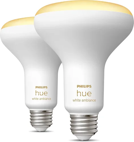 Vista 2 de Philips Hue White Ambiance BR30 Bombillas LED inteligentes (compatibles con Bluetooth), compatibles con Alexa, Google Assistant y Apple HomeKit