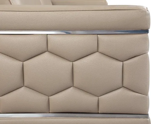 Vista 9 de Blackjack Furniture Usry - Sofá tapizado de piel italiana, color caqui