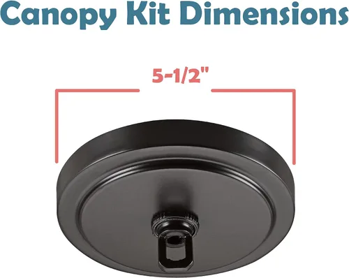 Vista 4 de Aspen Creative 21508-11 - Kit de lámpara de araña de transición y toldo con bucle para cuello, bronce aceitado, diámetro de 5-1/2 pulgadas, orificio