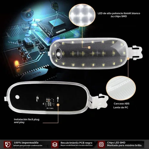 Vista 5 de D-Lumina Cubierta de luz de techo interior clara para 2005-2018 Dodge Ram 1500 2500 3500 4500 5500, Dodge Dakota Durango y Jeep Commander Liberty