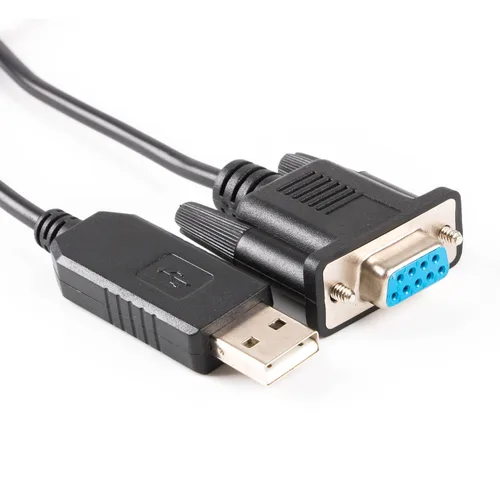 Vista 8 de PL2303TA USB RS232 a DB9 Cable de módem nulo con cable cruzado (pin estándar: 2-RXD, 3-TXD, 5-GND, 7-RTS 8-CTS)