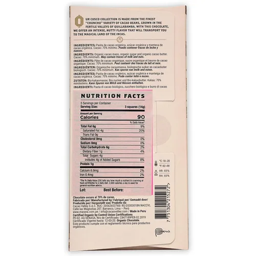Vista 6 de Maraná Chocolate 70% Cacao Variedad Chocolate Negro Paquete de 3 – Chocolate peruano – Premium, grano a barra, de origen directo, hecho en origen