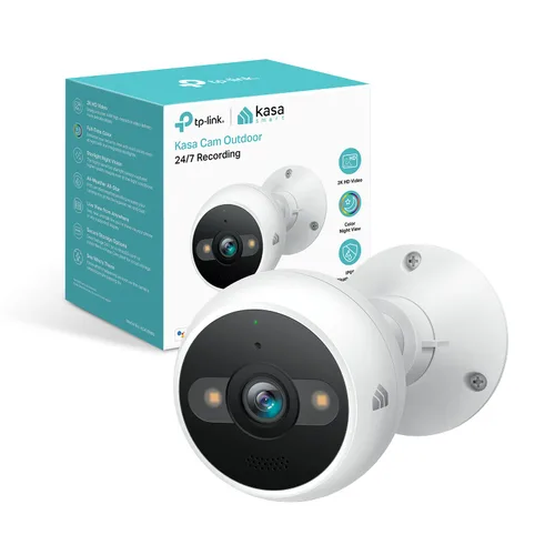 Vista 2 de Kasa Smart Cámara de seguridad de 4MP 2K para exteriores con cable y cámara de seguridad 2K para monitor de bebé, inclinación panorámica, cámara