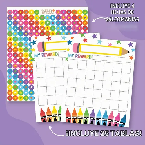 Vista 2 de Tabla de pegatinas para el comportamiento de los niños en casa y gráficos Clásico colorido