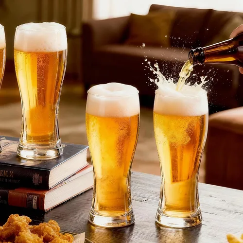 Vista 6 de Paquete de 6 vasos de cerveza Pilsner de 16 onzas, cristalería de bar
